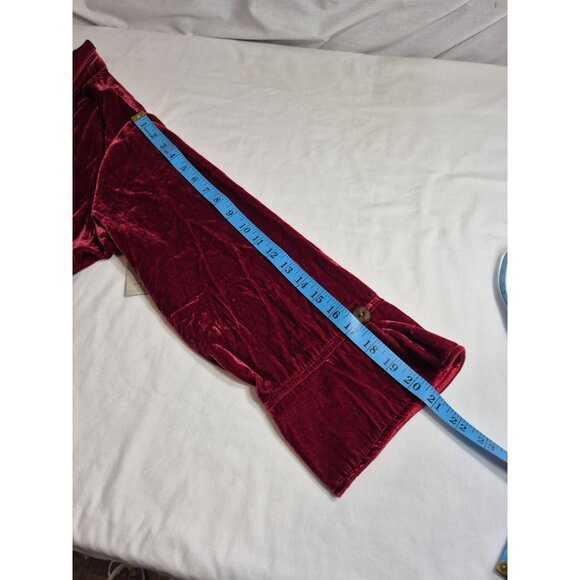 John Mark Women's Shirt Top Size 1X Red ¾ Sleeve Relaxed Fit Velvet Wired (09) - Picture 9 of 12